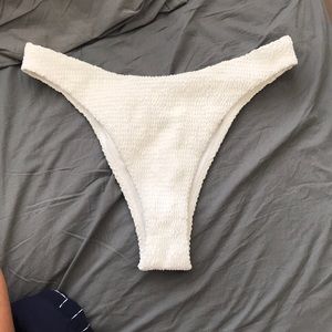 Never worn hollister white bikini bottoms